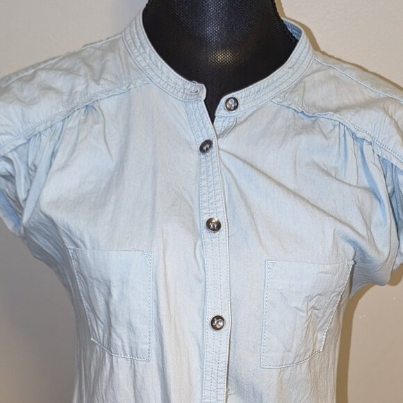 PINK MARTINI Blue Denim Button Front Shirt Dress Womens Size XS - Picture 3 of 6